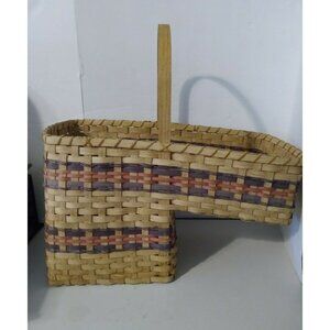 Authentic Vintage/Antique Wicker Step Basket Handwoven Unbranded Used Condition